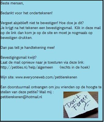 Vergeet dit niet