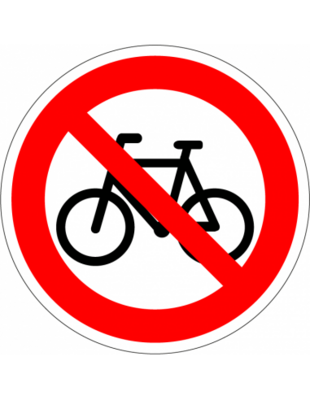 Verboden voor fietsen sticker c14